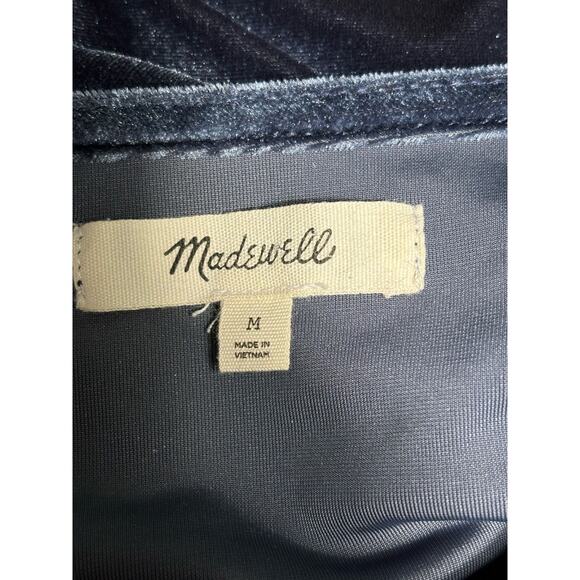 Madewell Velvet Butterfly Top Womens Size M Deep Navy Short Sleeve Shirt - Picture 3 of 7